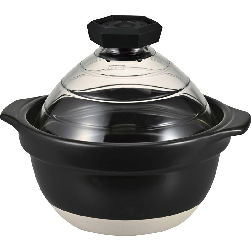 ハリオ フタがガラスのご飯釜2~3合 GNR-200-B-W 【単品】拍卖