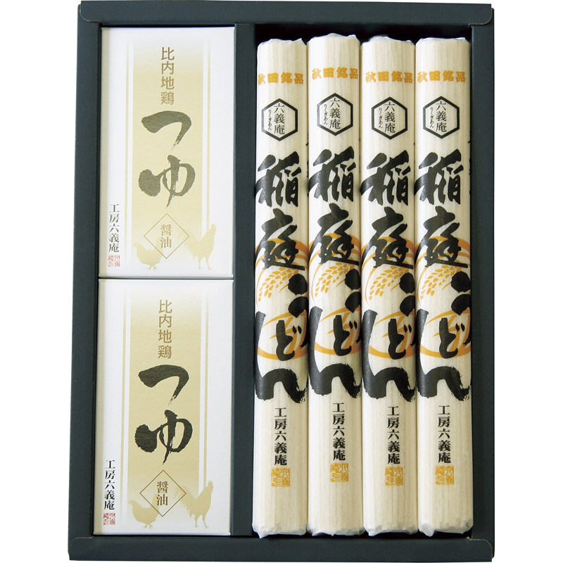 工房六義庵 比内地鶏つゆで頂く稲庭うどん KU-30TH 【単品】拍卖