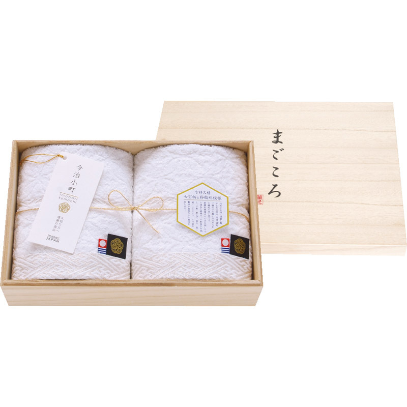 今治小町 白無垢 II 深木箱入りハンドタオル2P TIK3004201 【単品】拍卖
