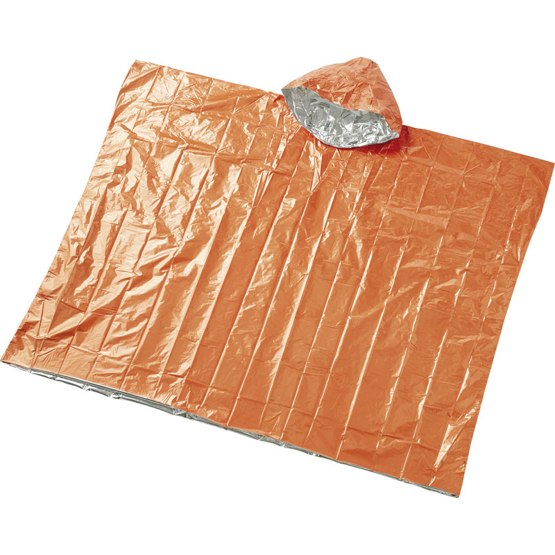 静音アルミポンチョ(オレンジ)ポーチ入 ST-53 【単品】拍卖