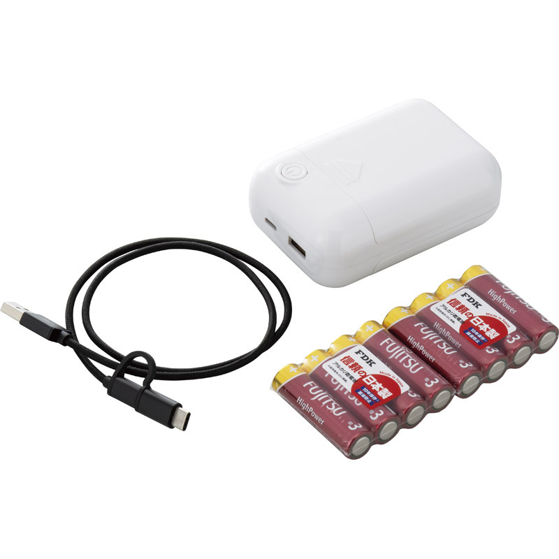 10年保存乾電池付き2ポート乾電池スマホ充電器 BP-838 【単品】拍卖