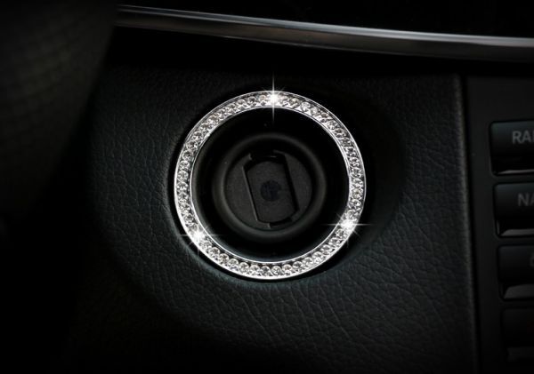 【送料無料】メルセデスベンツ エンジンスターター デコレーションリング シルバークリスタル E/GLK/GLAなどに拍卖