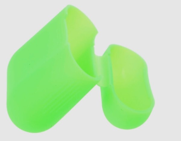 Airpods シリコン製 ソフトケースカバー グリーン 充電可能 エアポッド apple アップル Lightning拍卖