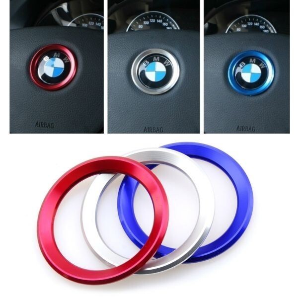 BMW ステアリング エンブレム リング ブルー 1シリーズ/3シリーズ/4シリーズ/5シリーズ/7シリーズ/X1/X3/X5/X6/M3/M4/M5拍卖