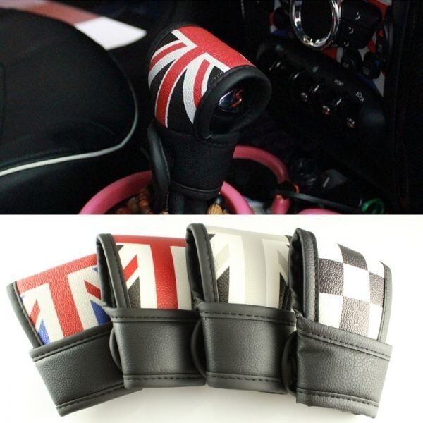 シフトノブ カバー ユニオンジャック×ブルー PUレザー製 BMW MINI ミニクーパー シフト AT アクセサリー パーツ拍卖