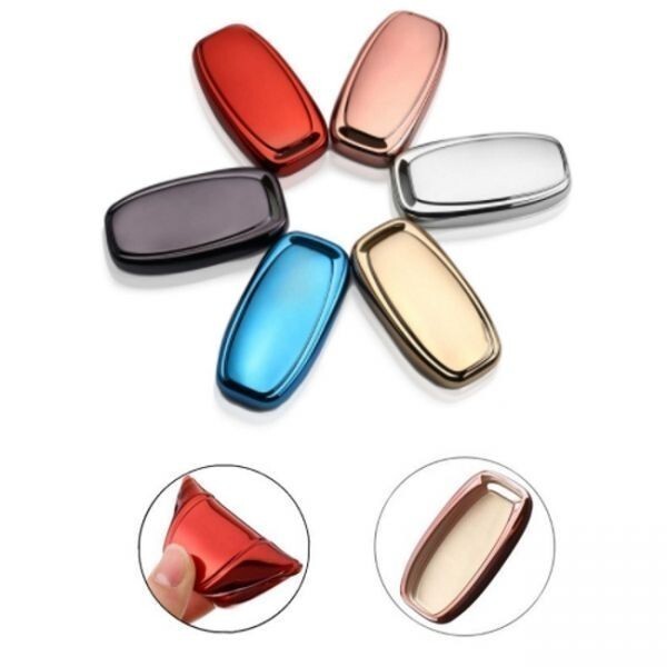 アウディ スマートキー用 キーカバー メタリック TPU製 シルバー キーケース メッキ AUDI用 A4/A5/A6/A7/A8/Q5/S5/S6/S7/S8など拍卖