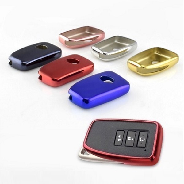 レクサス スマートキー用 キーカバー メタリック TPU製 ブルー キーケース メッキ LEXUS用 GS/IS/NX/RC/RCF/RX/LXなど拍卖