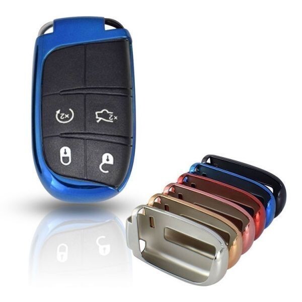 Jeep ジープ キーカバー メタリック TPU製 レッド キーケース メッキ チェロキー グランドチェロキー ラングラーなど拍卖