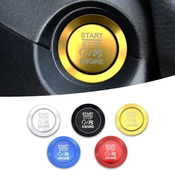 Jeep ジープ エンジン スタート ボタン リング ブルー スタートボタン プッシュ スタート ストップ ステッカー アクセサリー パーツ拍卖