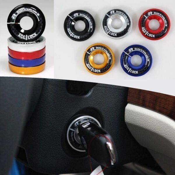 Volkswagen / AUDI カーボン柄 キーベゼル ブラック キー リング カバー ステッカー フォルクスワーゲン VW アウディ拍卖