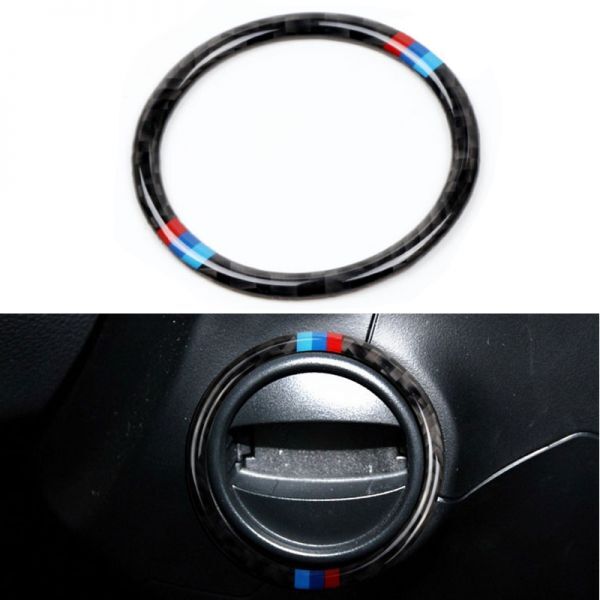 BMW用 イグニッション Mカラー カーボンリング 5シリーズ E60/E61 イグニッション キー 差込 差し込み拍卖