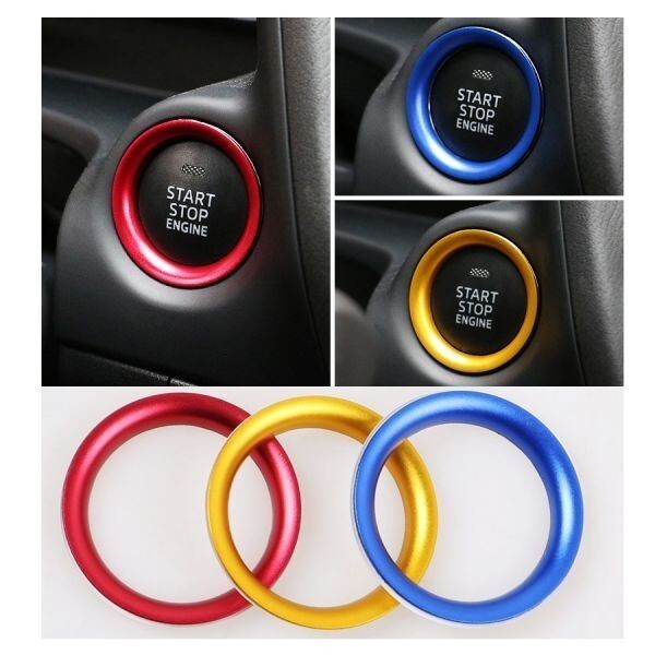 マツダ車用 エンジン スタートボタン リング レッド MAZDA アテンザ/アクセラ/デミオ/CX-3/CX-4/CX-5 スターターリング拍卖