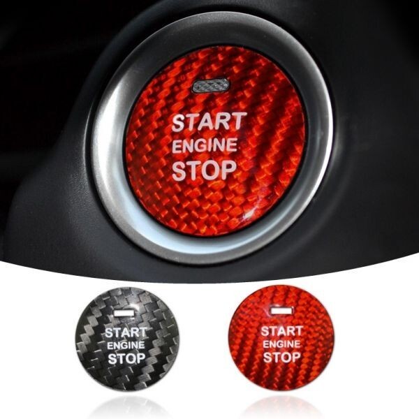 MAZDA マツダ カーボン製 エンジン スタートボタン カバー ブラック スタート ボタン プッシュ ストップ ステッカー拍卖