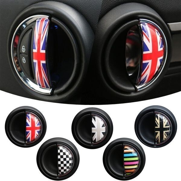 BMW MINI ミニクーパー インナー ドア ハンドル ステッカー フロント/リア 合計4枚セット チェッカーフラッグ拍卖