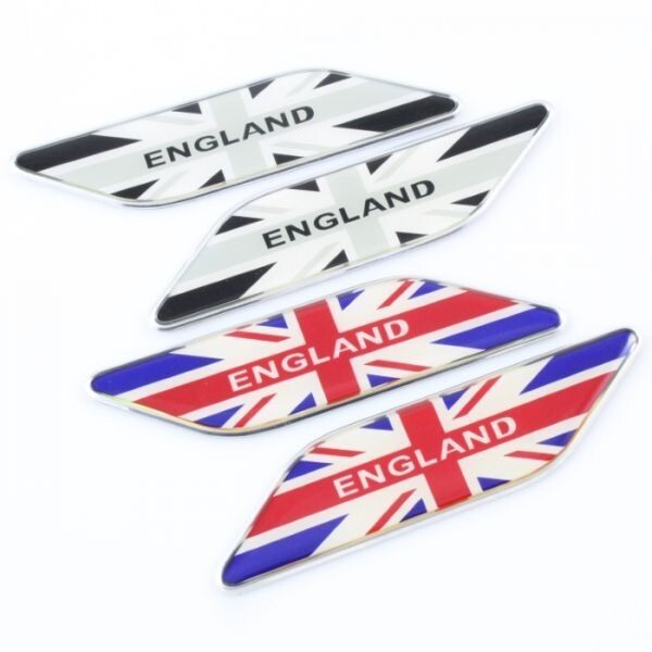 ブラックユニオンジャック サイド エンブレム 2枚セット アルミ製 汎用 BMW MINI ミニクーパー などに最適 ステッカー シール拍卖