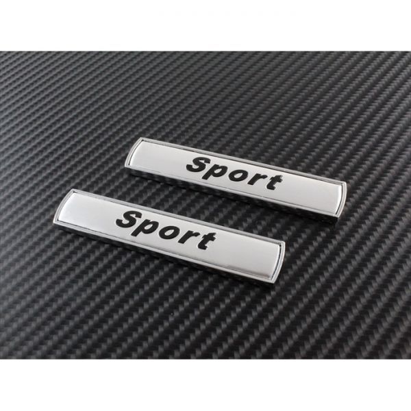 Sport スポーツ エンブレム メタル製 2枚セット 汎用 サイドエンブレム リアエンブレム 両面テープ ステッカー アクセサリー ドレスアップ拍卖