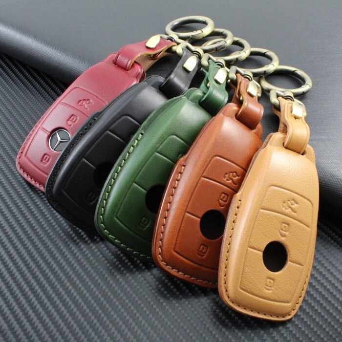 ベンツ 本革 レザー キーケース カラビナ付き 全5色 Aクラス Bクラス Eクラス Cクラス CLA GLA GLB など キーカバー キーホルダー拍卖