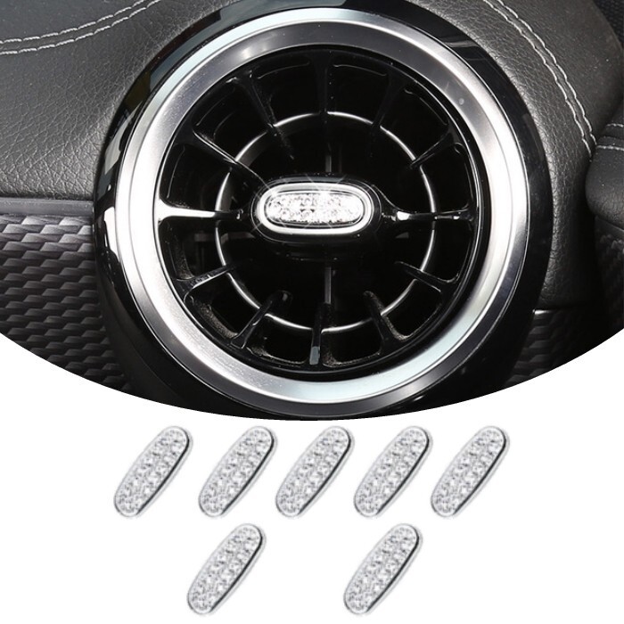 ベンツ エアコン 調整ノブ カバー クリスタル 7個セット Aクラス Bクラス GLA CLA GLB など スワロフスキー風 ラインストーン拍卖