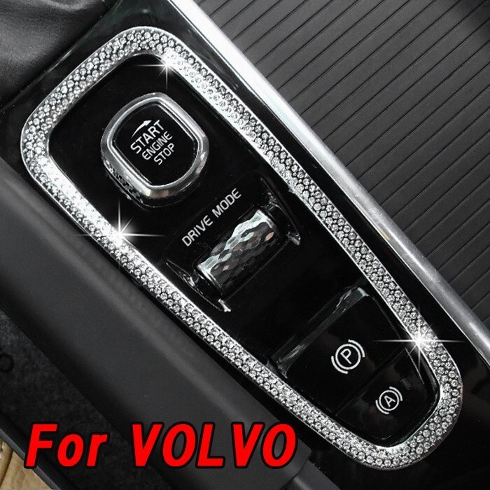 ボルボ エンジン スタート ボタン クリスタル トリム S90 S60 V60 V90 XC60 XC90 ガーニッシュ シルバー拍卖