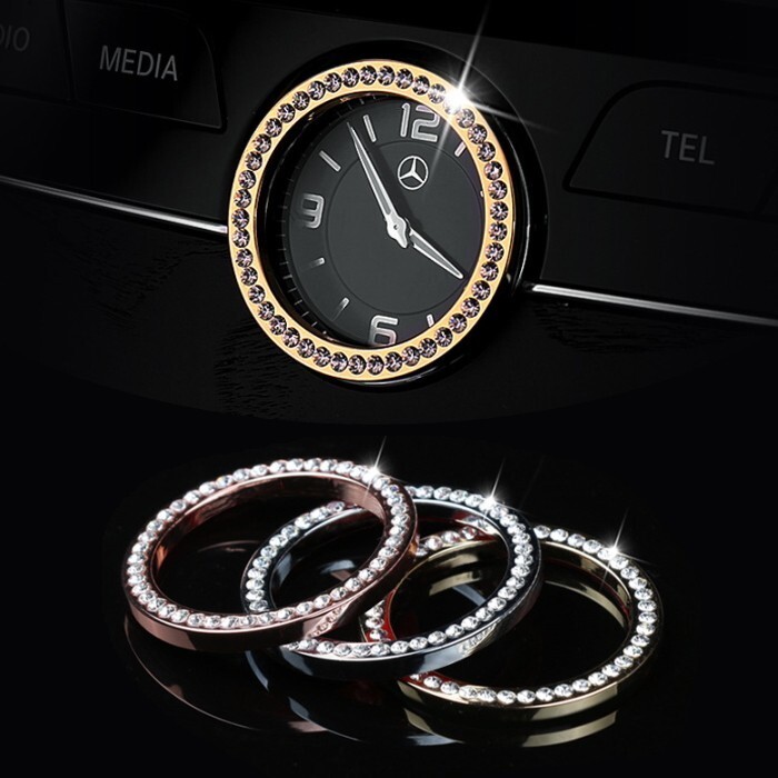 ベンツ 時計 クロック リング クリスタル 全3色 W205 W213 W222 C257 Cクラス Eクラス Sクラス CLS など拍卖