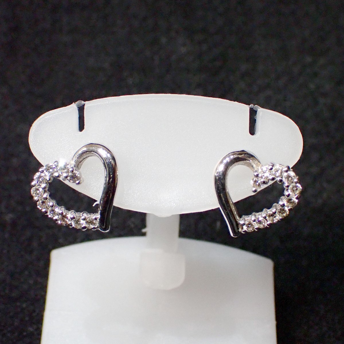 9191T【本物保証】K18WG ダイヤモンド ピアス 総重量1.5g拍卖