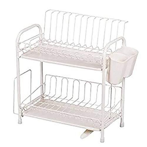 パール金属 アレスタ 水切り ラック スリム2段 水が流れるトレー ホワイト HB-1858拍卖