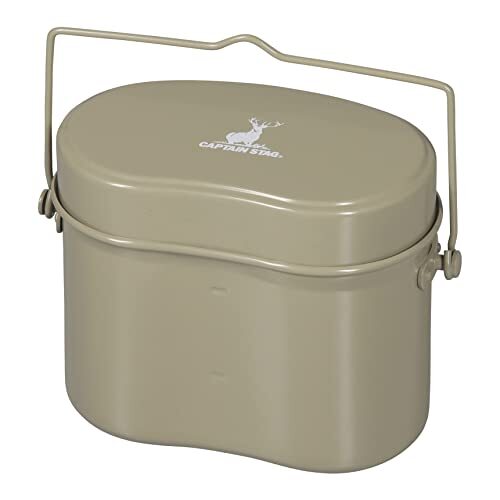 キャプテンスタッグ(CAPTAIN STAG) 飯盒 メスティン 兵式 ハンゴー 4合炊き カーキ UH-4119 幅180×奥行110×高さ1拍卖