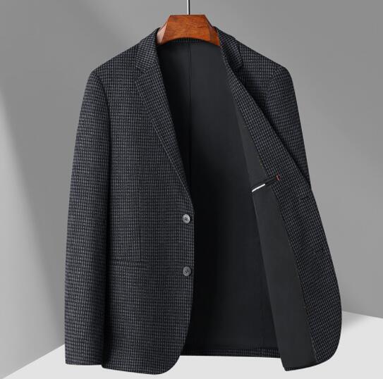 新入荷テーラードジャケット メンズ ビジネス薄手ブレザー清涼感スーツ春夏秋背広 ストレッチ 日焼け止め 紳士服 カジュアル ブラック M拍卖