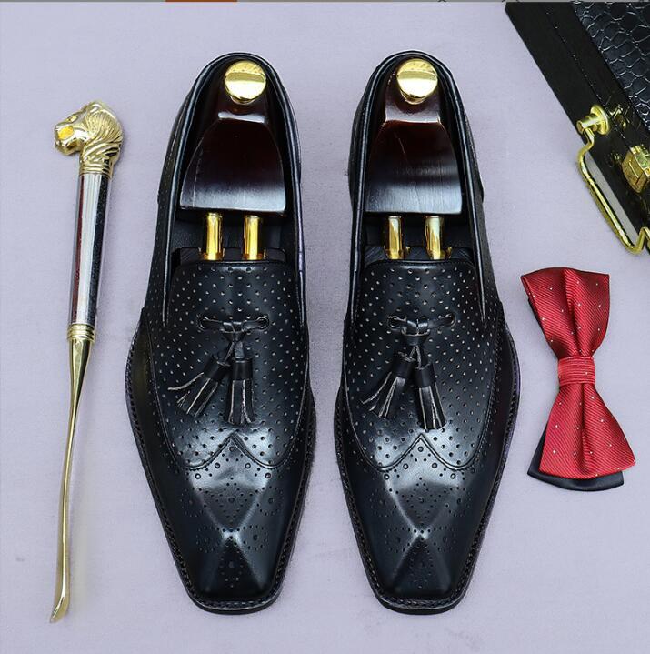 新入荷ビジネスシューズ 本革 職人手作り レザーシューズ 高級牛革 通気性 紳士靴 革靴 ローファー メッシュ ブラック 24~28cm拍卖