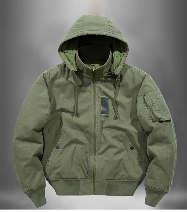 新入荷MA-1 中綿ブルゾン メンズ アウター 冬 無地 ミリタリージャケット 中綿ジャケット フライトジャケット 厚手ジャケットオリーブM拍卖