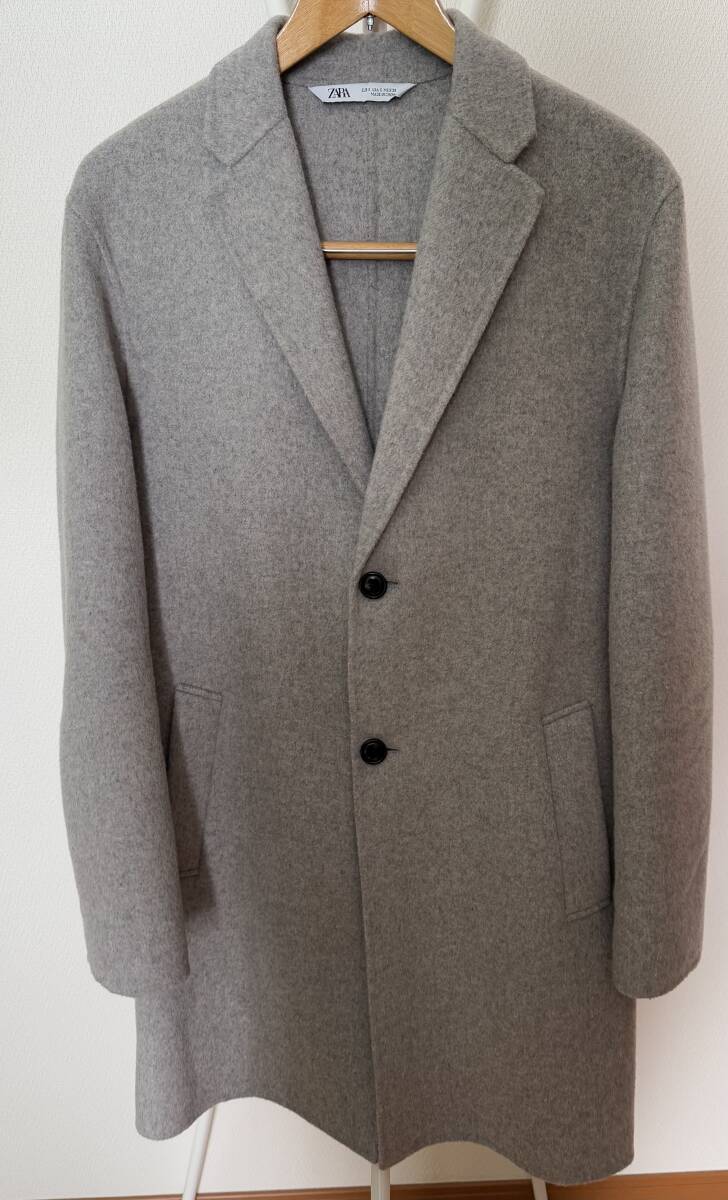 ZARA ザラ チェスター コート ウール混紡 メンズ S グレー 拍卖