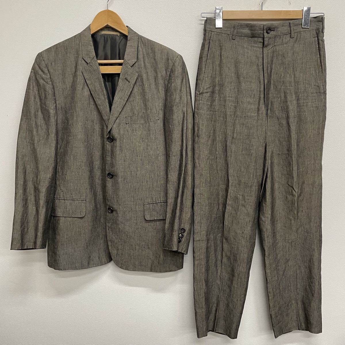 【COMME des GARCONS HOMME】コムデギャルソンオム★セットアップ シングルスーツ sizeS ジャケット&パンツ スラックス リネン AD1996 09拍卖