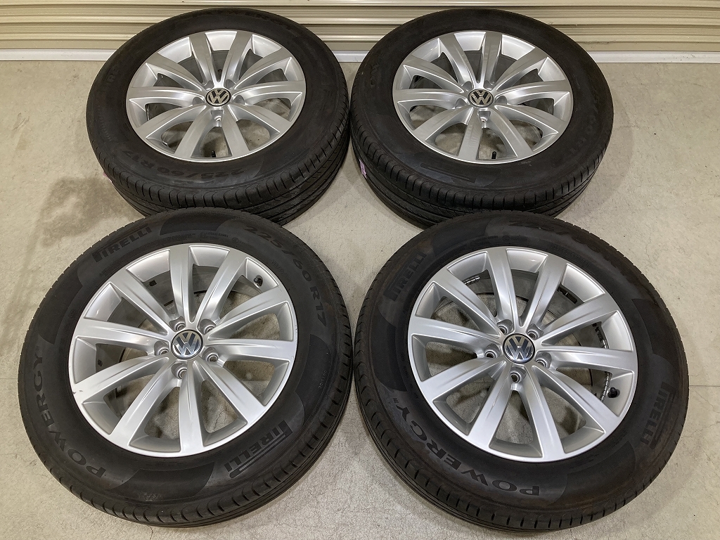溝あり '22年製 VW フォルクスワーゲン シャラン 純正 17インチ 7J +39 PCD112 5H ピレリ 225/60R17 4本セット (T1665)拍卖