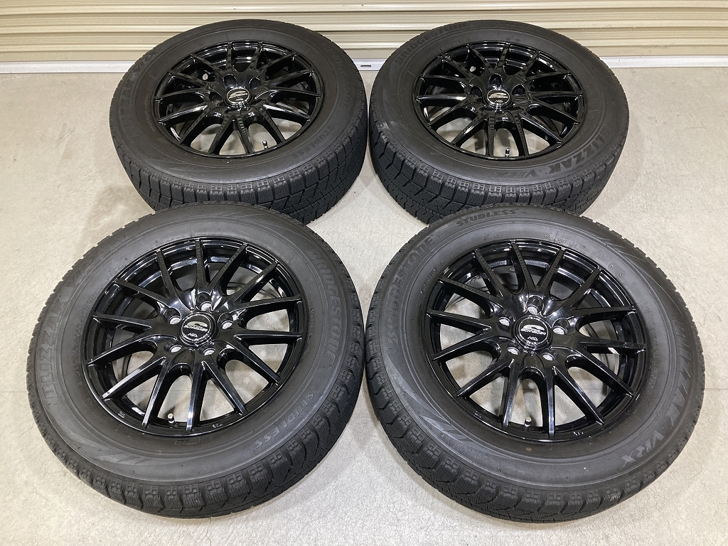 バリ溝 MiD シュナイダー 16インチ 6.5J +53 PCD114.3 5H BLIZZAK VRX 215/60R16 4本セット オデッセイ ヴェゼル 等 (U1520)拍卖