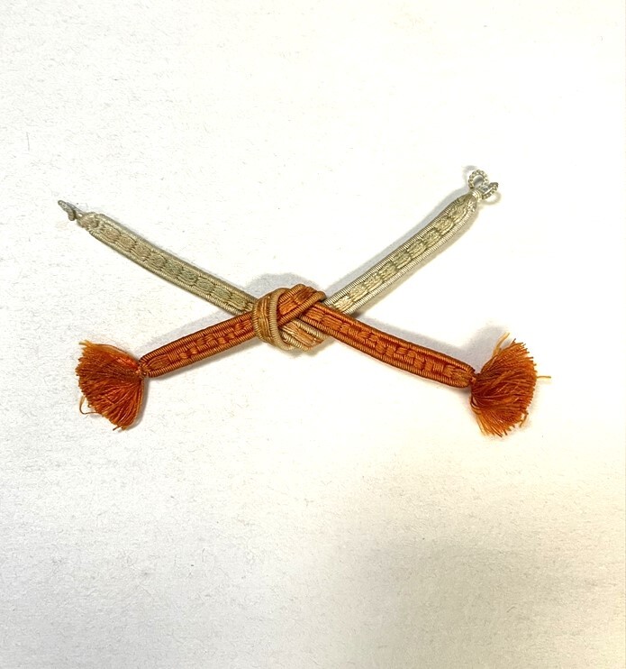 花とら●リサイクル和装小物 羽織紐 女性用 生成り×橙 250817拍卖