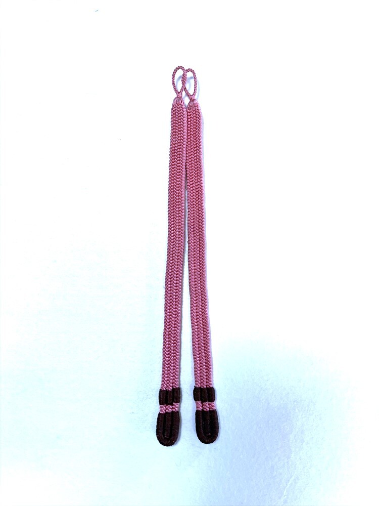 花とら●リサイクル和装小物 羽織紐 女性用 未使用品 美品 ピンク茶 250817拍卖