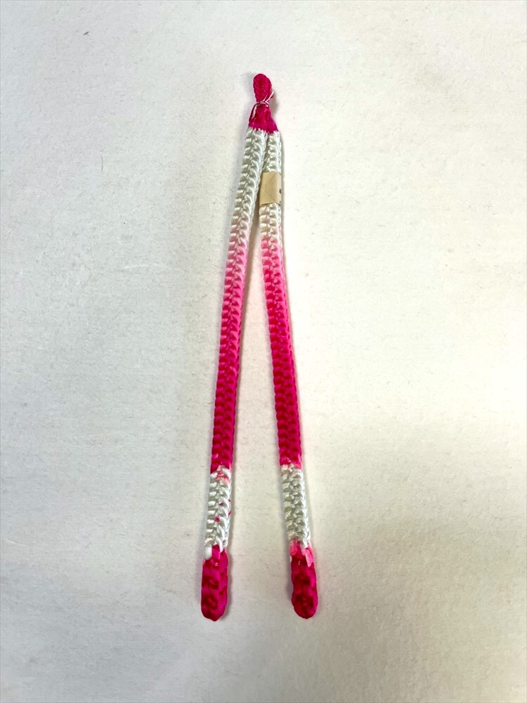 花とら●リサイクル和装小物 羽織紐 女性用 未使用品 美品 白ピンクぼかし 250817拍卖