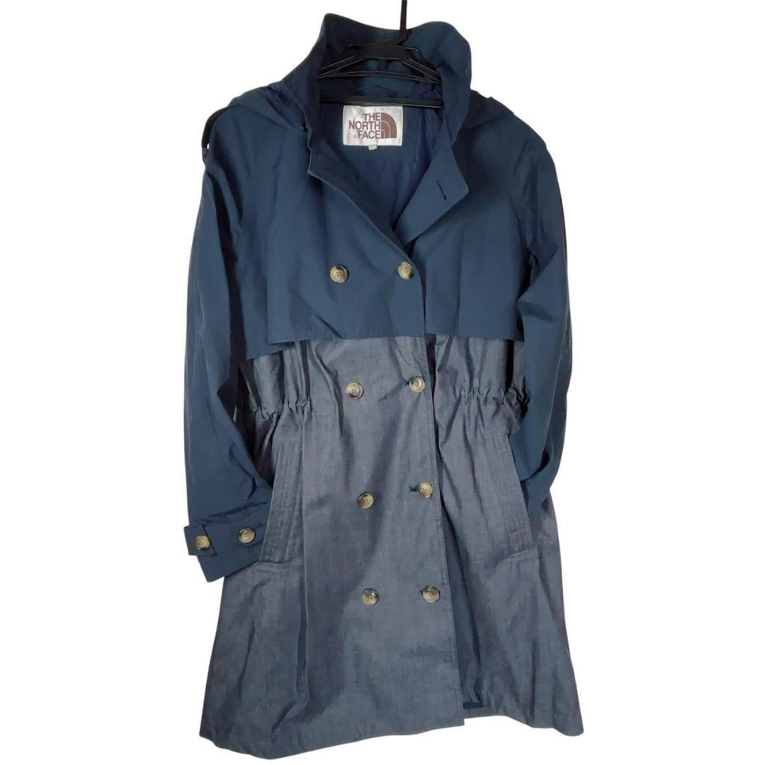 ノースフェイス トレンチコート ネイビー/グレー Lサイズ DRYVENT THE NORTH FACE ジャケット ダブルブレストコート DRYVENT 拍卖