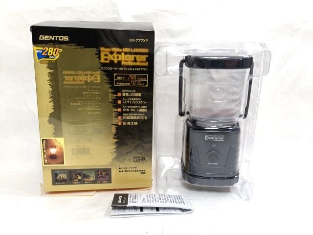 未使用 GENTOS LED ランタン エクスプローラープロフェッショナル EX-777XP 暖色ライト 防滴仕様 電池タイプ キャンプ 釣り 倉庫 LANTERN拍卖