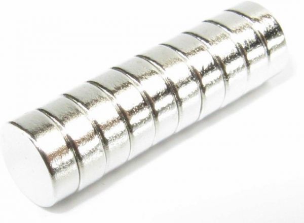 送料無料…10個セット ネオジウム 磁石 丸型 5mm×2mm 最強 強力 N35 DIY レジャー スポーツ 手芸 工芸 工作 趣味 など拍卖