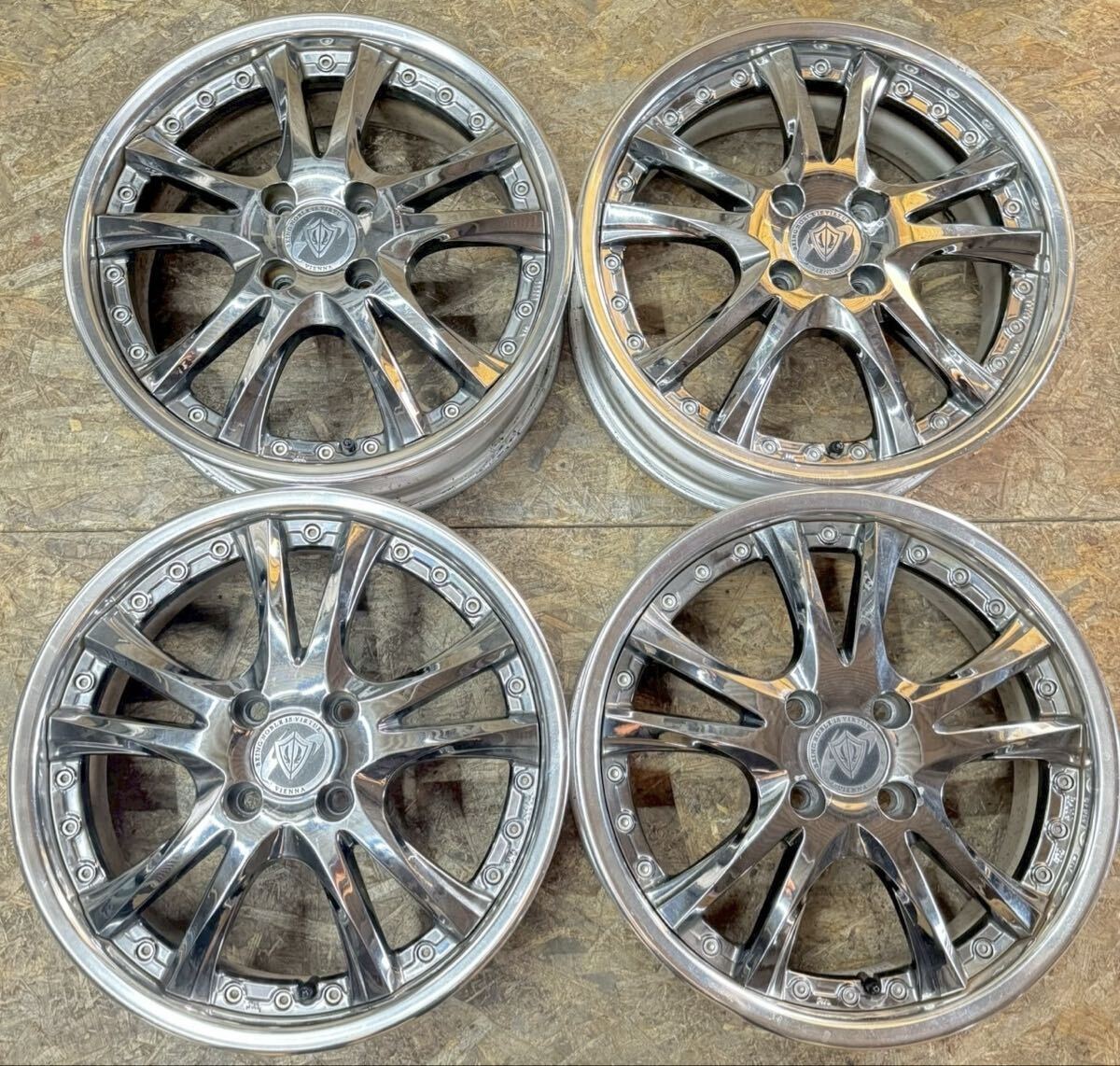 【希少!】Vienna ヴィエナ メリージア 16インチ 5.5J+45 PCD100 4穴 4H 深リム コンパクト 軽自動車 フィット ヴィッツ アクア キューブ拍卖