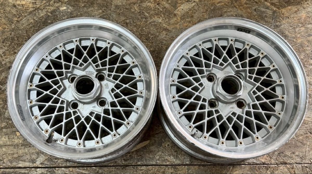 【希少!】HERO RACING ヒロレーシング 15インチ 6.5J+3 PCD114.3 4穴 4H 当時物 絶版 AE86 カプチーノ 旧車 クラウンマークⅡソアラ拍卖