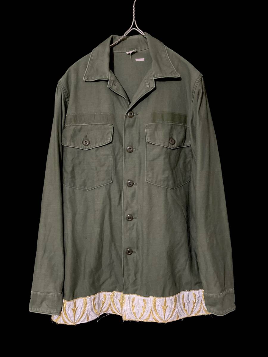 ヴィンテージ アメリカ軍 ユーティリティシャツ 70s シャツ袖 リメイク品 ファティーグ拍卖