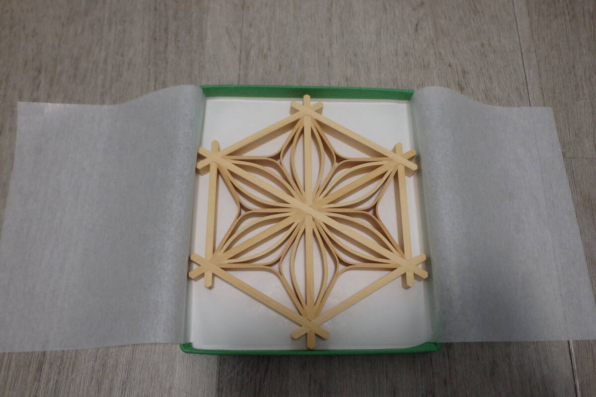 ☆組子細工 木製コースター 縁起の良い「七宝柄」国産品☆拍卖