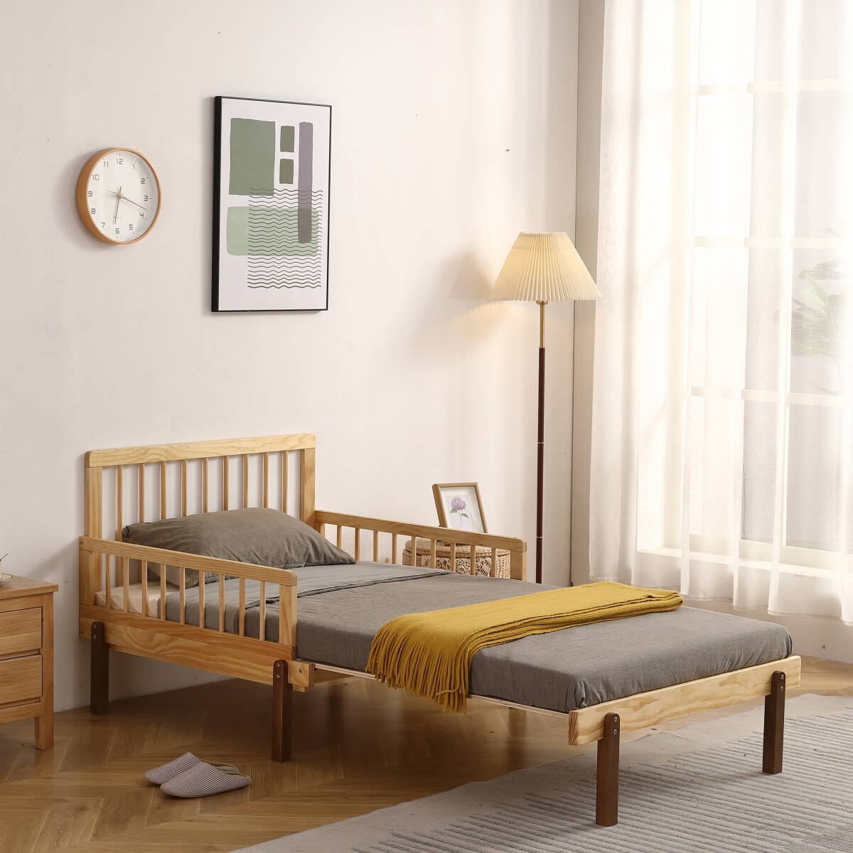 天然木 頑丈 耐震 ソファベッド ディベッド 伸長式ベッド 木製 引き出し付き 収納付き おしゃれ 2way 北欧風 拍卖