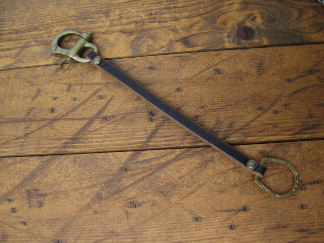 ★サドルレザー仕様 キーホルダー 真鍮金具 ブラス  ★ アメカジ ハンドメイド拍卖