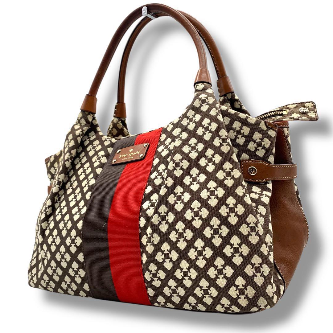ケイトスペード ニューヨーク キャンバス レザー トートバッグ拍卖