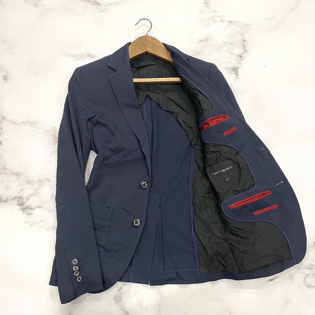 AA ○ ラグジュアリーウェア '日本製' 1PIU1UGUALE3 ウノピゥウノウグァーレトレ テーラードジャケット IV メンズ アウター ネイビー拍卖