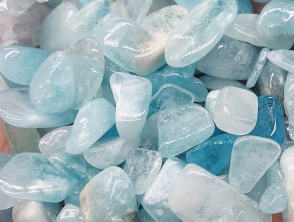 浄化 さざれ 高品質 風水 装飾 水タンク 100g 天然石 パワーストーン 7-9mm アクアマリン 藍柱石 藍玉 Aquamarine拍卖