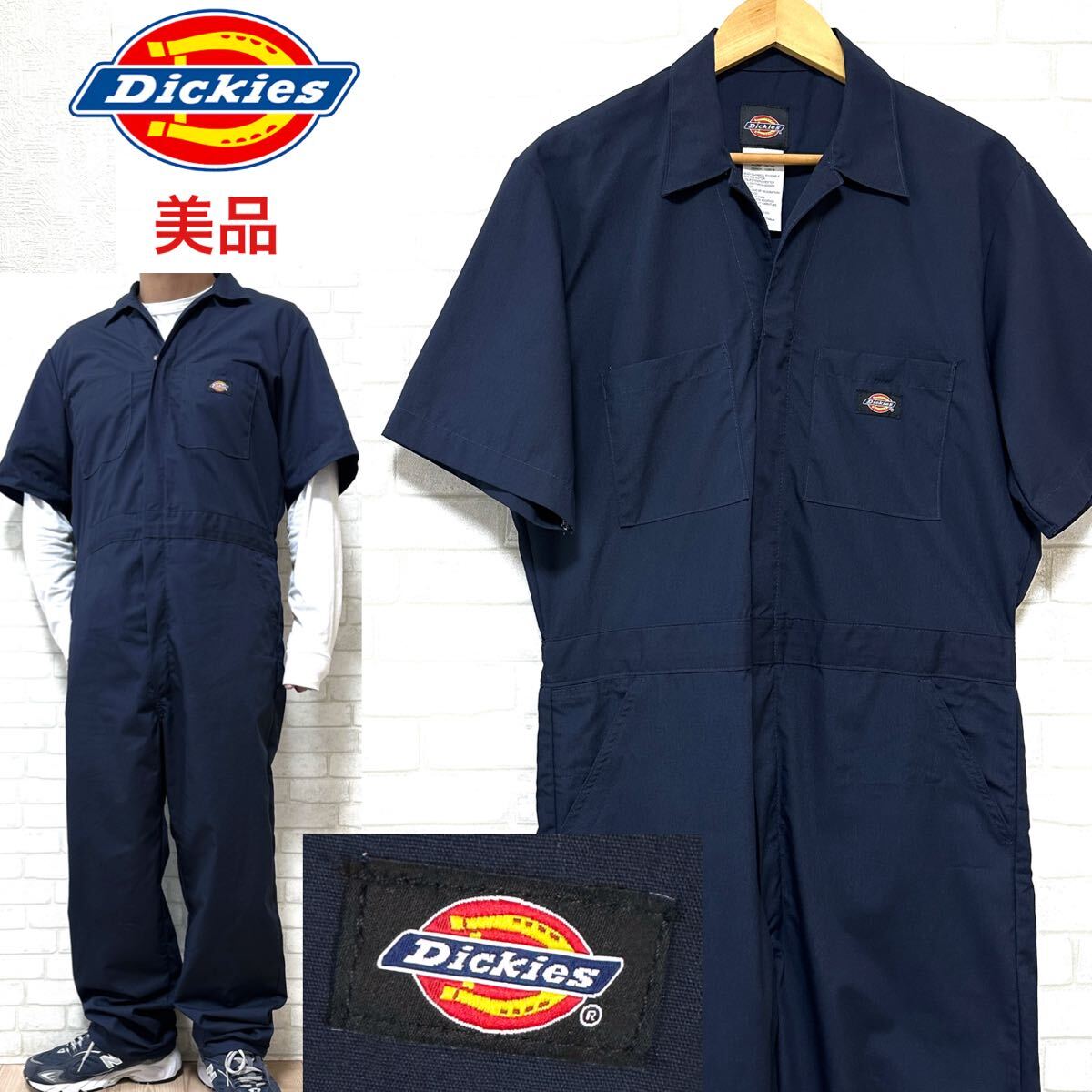 ☆美品☆ Dickies オールインワン つなぎ 半袖 薄手 33999DN拍卖
